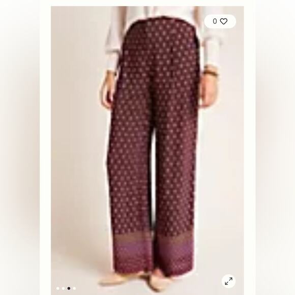 Anthropologie Marsden Wide Leg Geo Print Pants Size 14 - Picture 2 of 11